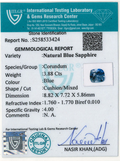 Blue Sapphire - 3.88 Carat