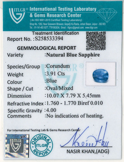 Blue Sapphire - 3.91 Carat