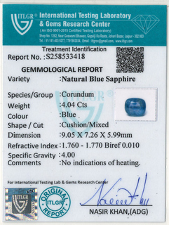 Blue Sapphire - 4.04 Carat