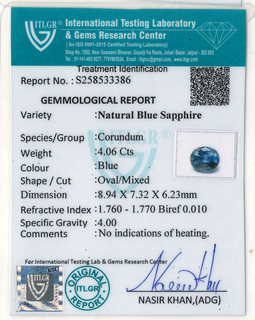 Blue Sapphire - 4.06 Carat