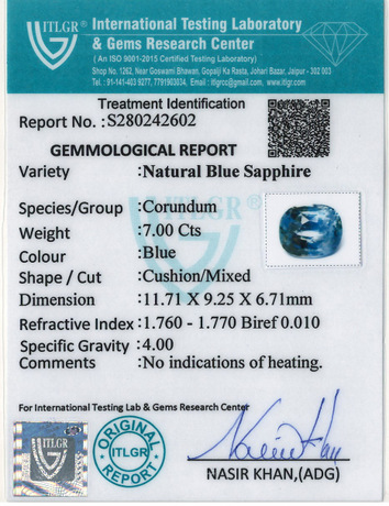 Blue Sapphire - 7 Carat