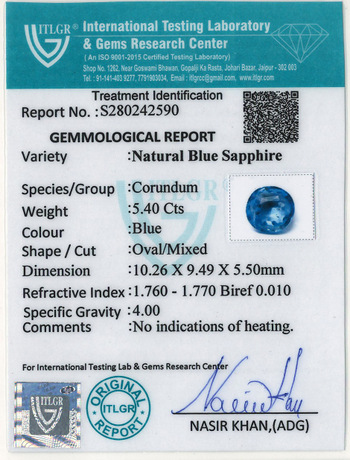 Blue Sapphire - 5.4 Carat