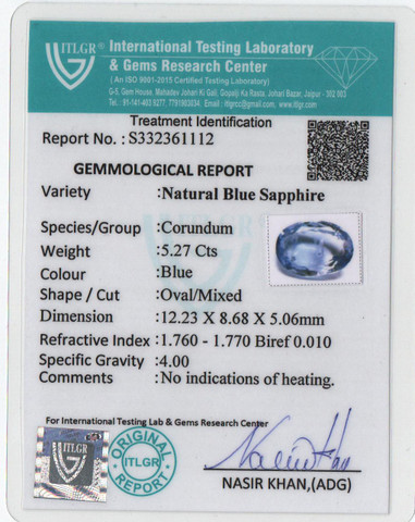 Blue Sapphire - 5.27 Carat