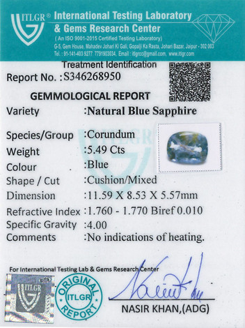Blue Sapphire - 5.49 Carat
