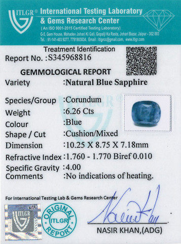 Blue Sapphire - 6.26 Carat