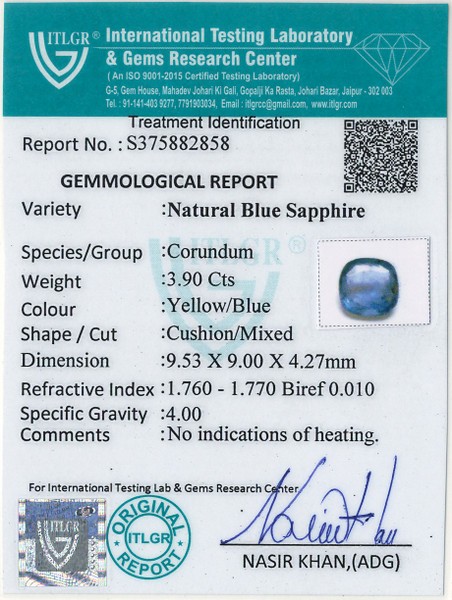 Blue Sapphire - 3.9 Carat