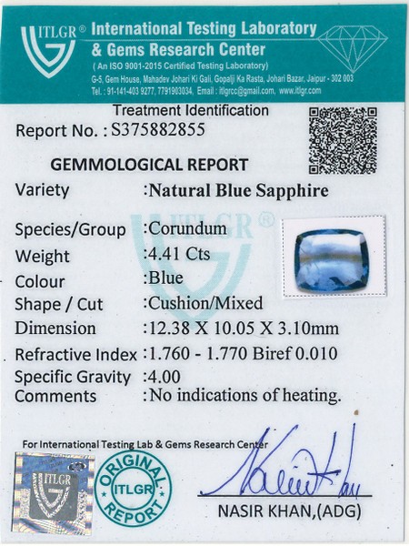 Blue Sapphire - 4.41 Carat