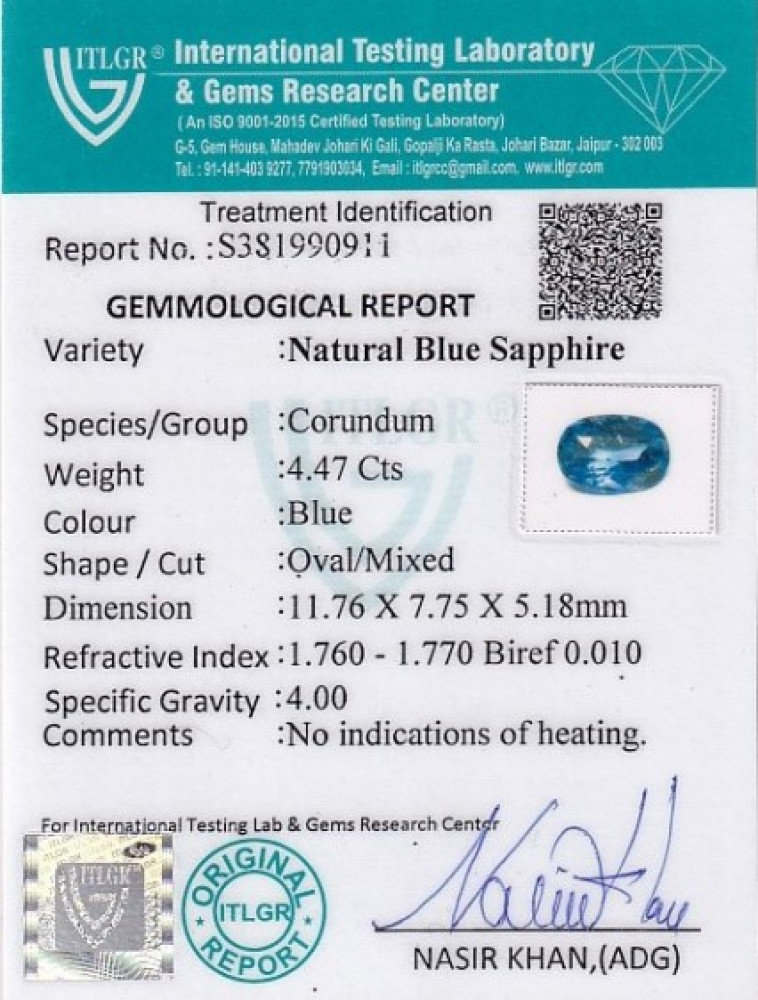 Blue Sapphire - 4.47 Carat