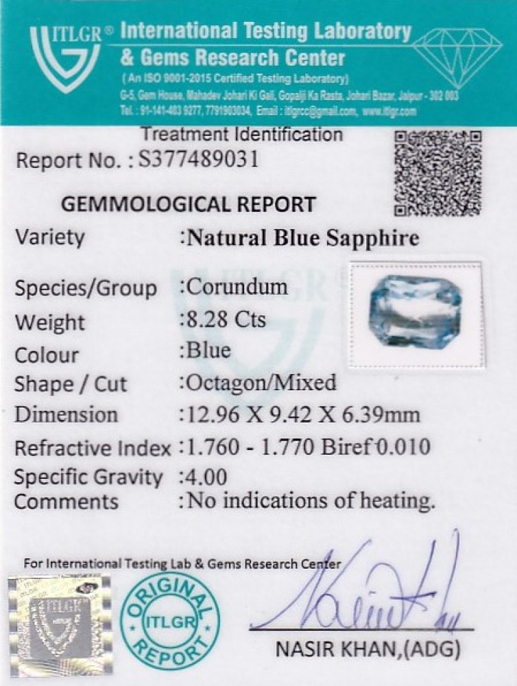 Blue Sapphire - 8.28 Carat