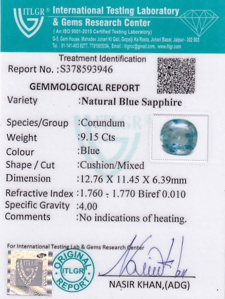 Blue Sapphire - 9.15 Carat