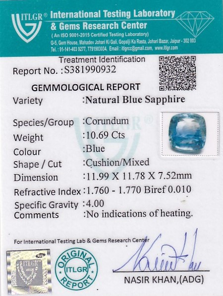 Blue Sapphire - 10.69 Carat