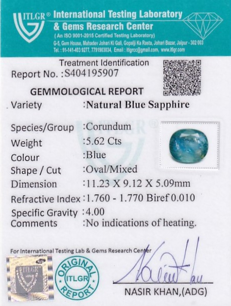 Blue Sapphire - 5.62 Carat