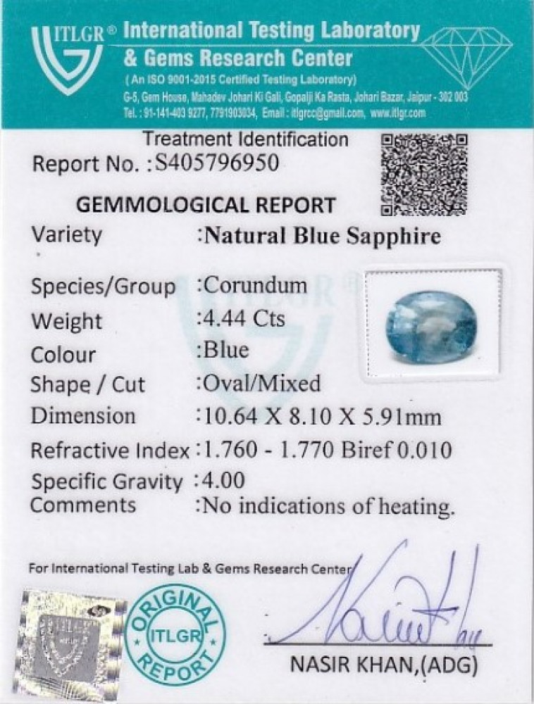 Blue Sapphire - 4.44 Carat