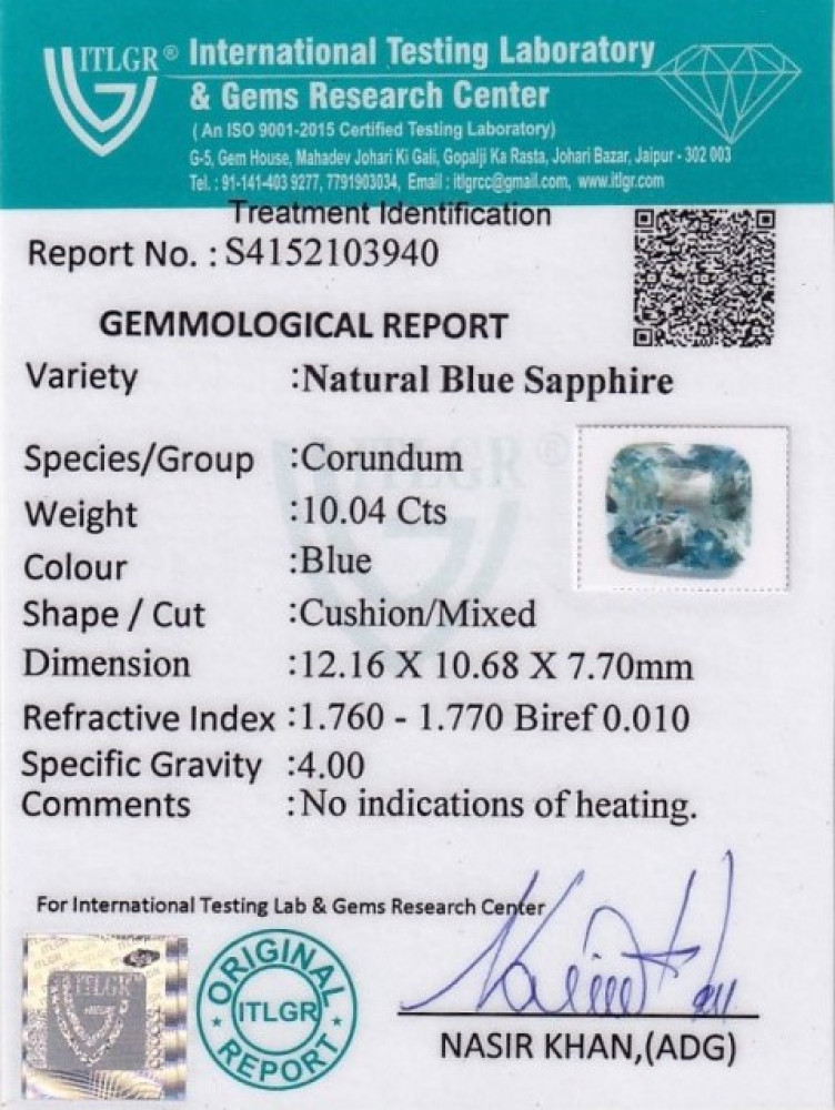 Blue Sapphire - 10.04 Carat