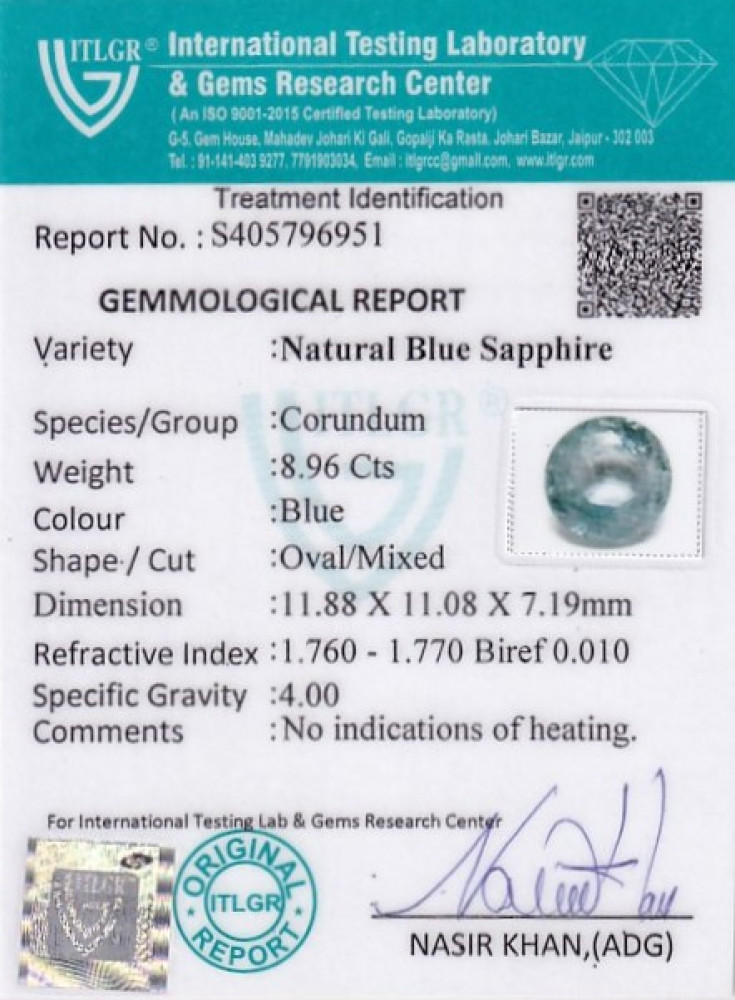 Blue Sapphire - 8.96 Carat