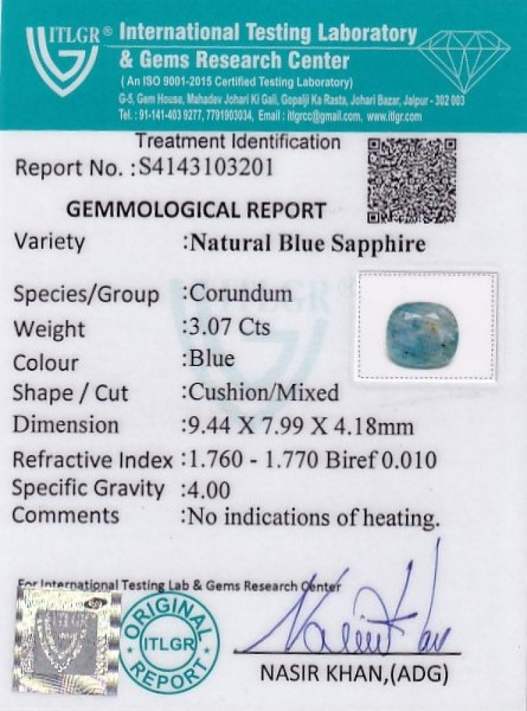 Blue Sapphire - 3.07 Carat
