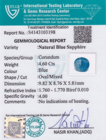 Blue Sapphire - 4.6 Carat