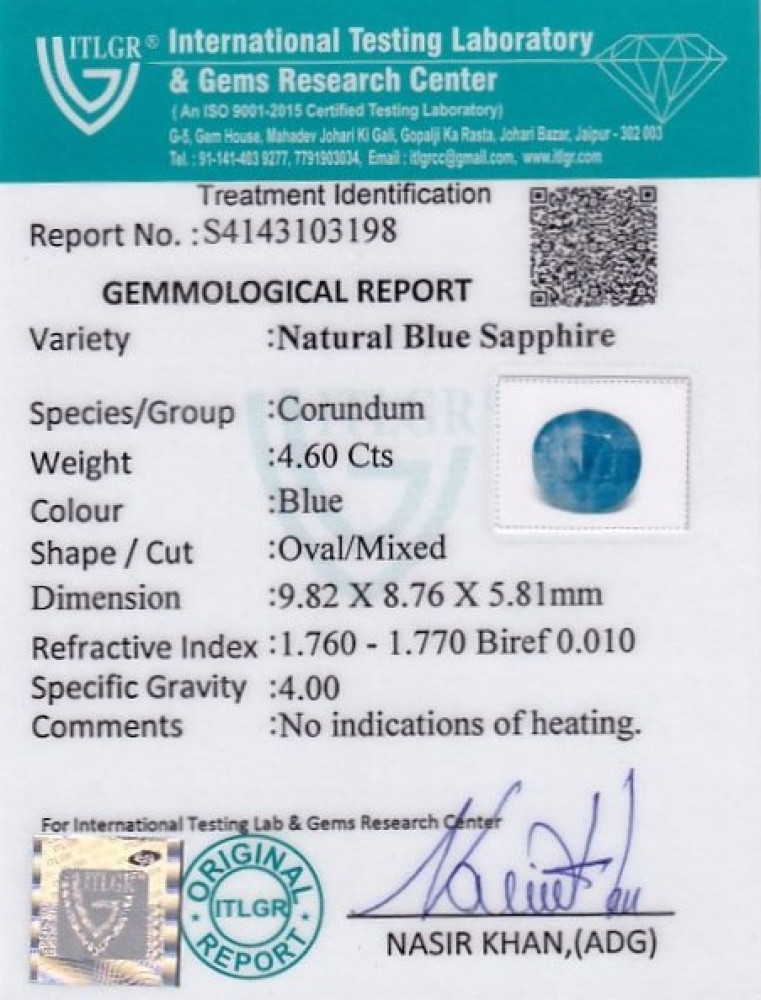 Blue Sapphire - 4.6 Carat
