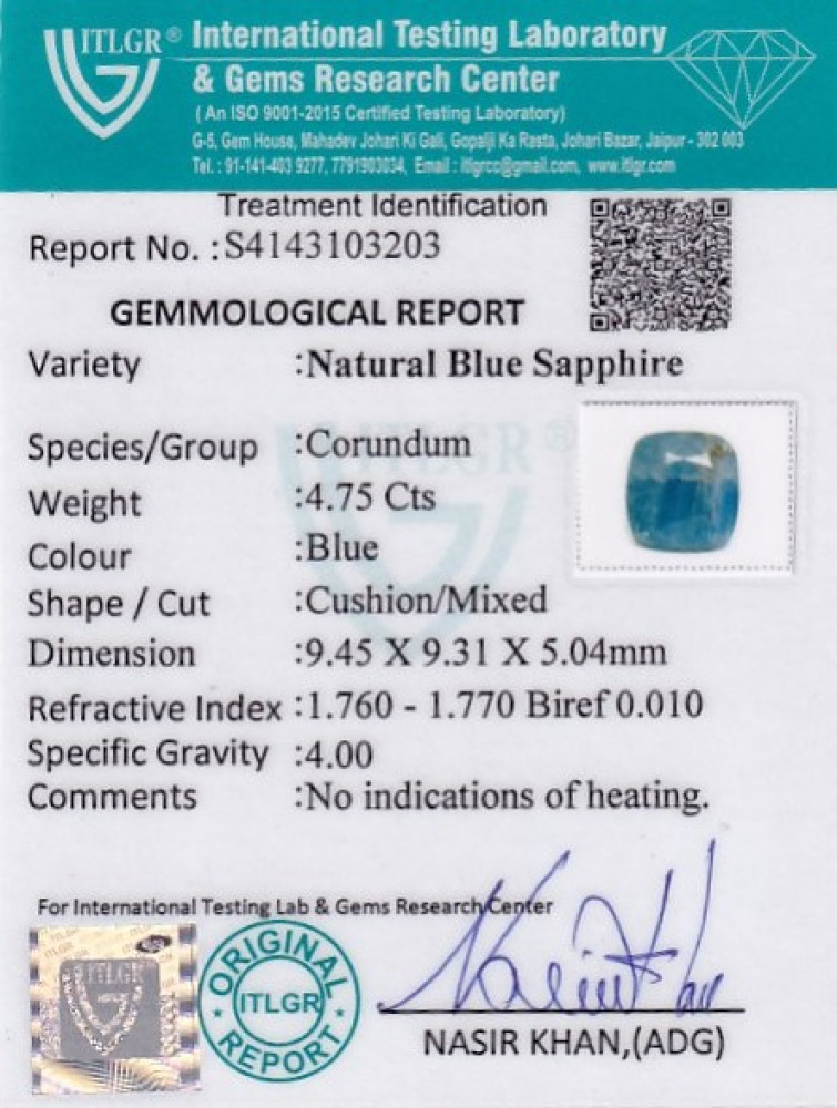 Blue Sapphire - 4.75 Carat