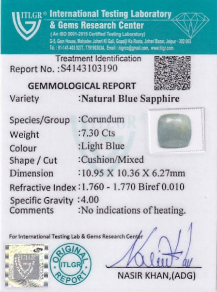 Blue Sapphire - 7.3 Carat