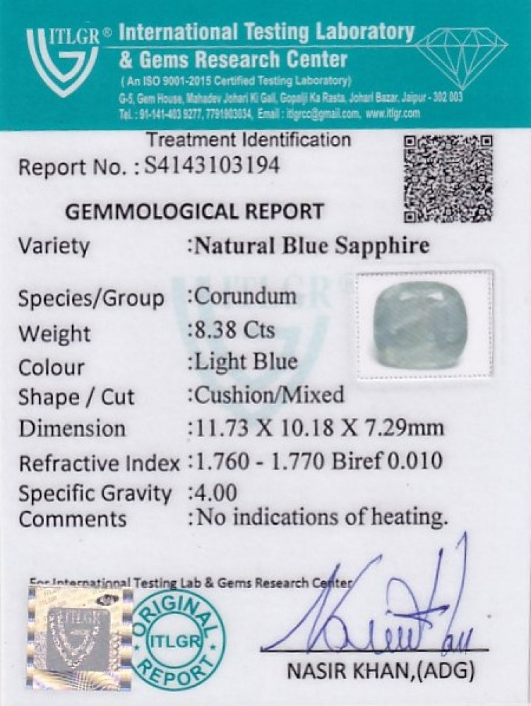 Blue Sapphire - 8.38 Carat
