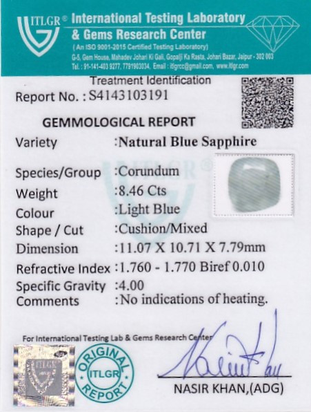 Blue Sapphire - 8.46 Carat