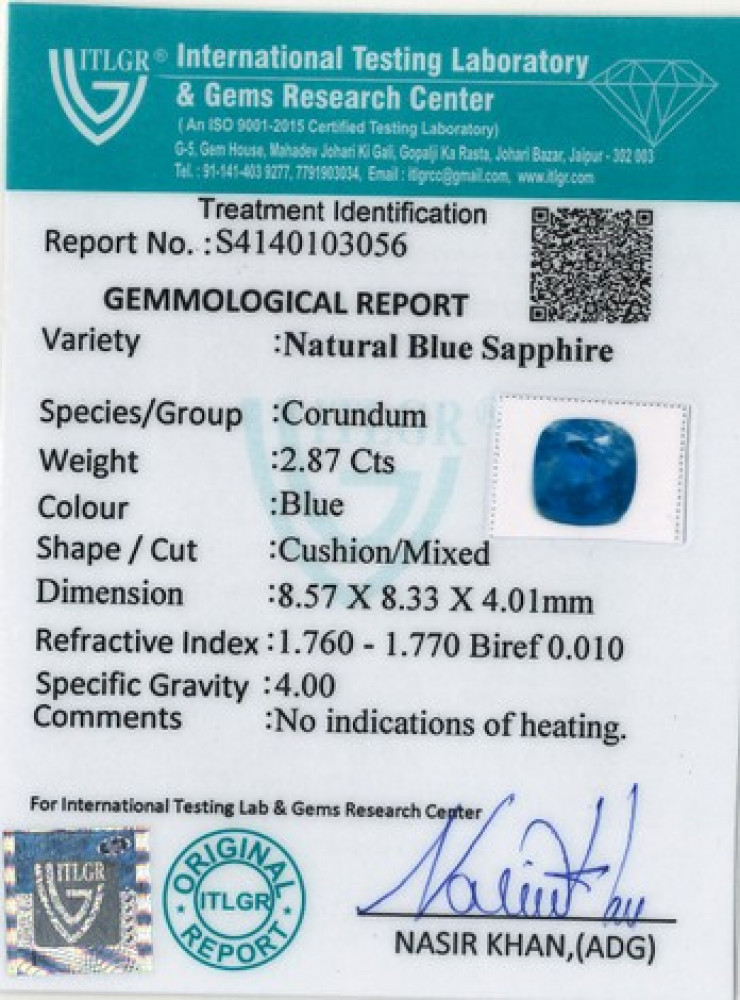 Blue Sapphire - 2.87 Carat