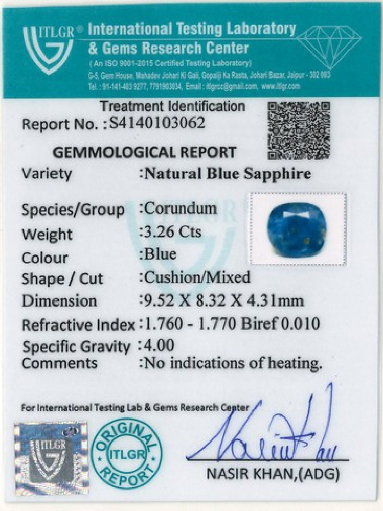 Blue Sapphire - 3.26 Carat