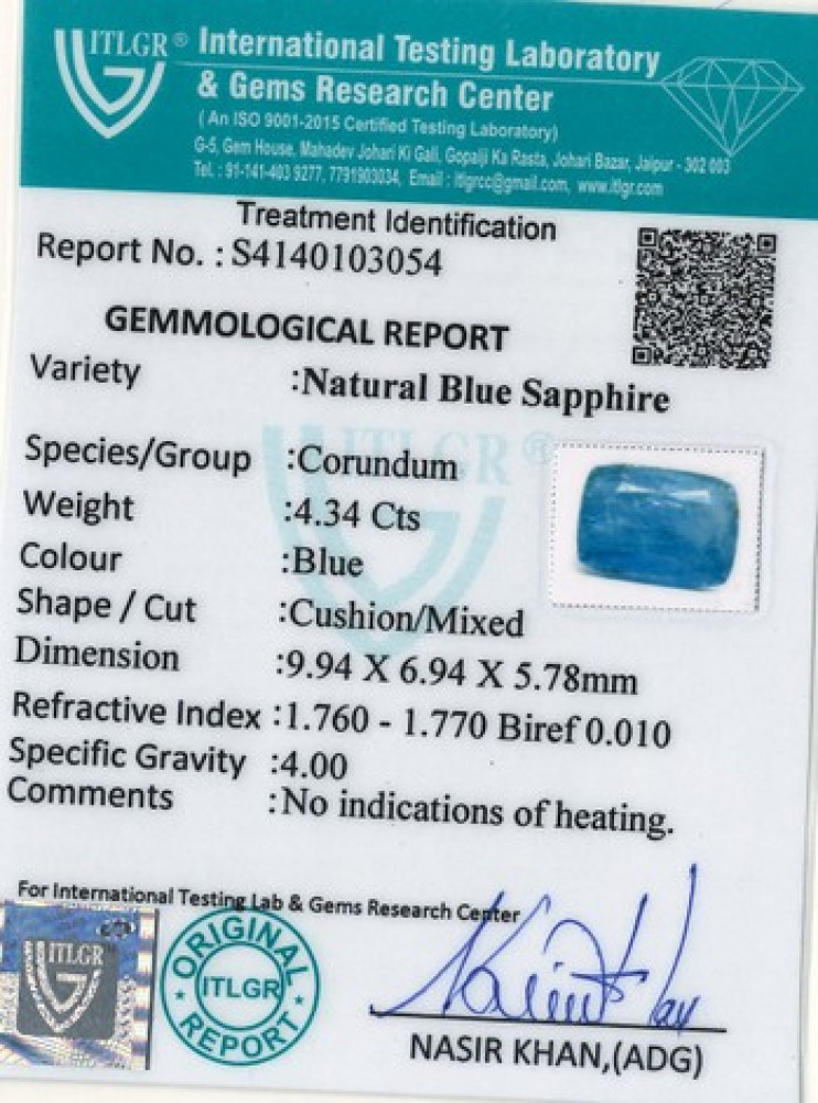 Blue Sapphire - 4.34 Carat