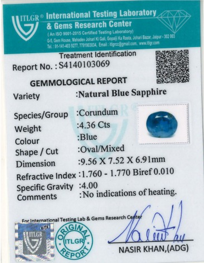 Blue Sapphire - 4.36 Carat