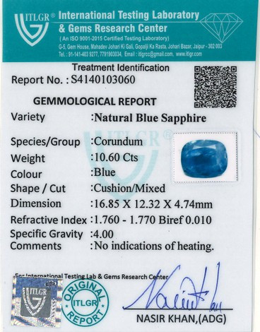 Blue Sapphire - 10.6 Carat