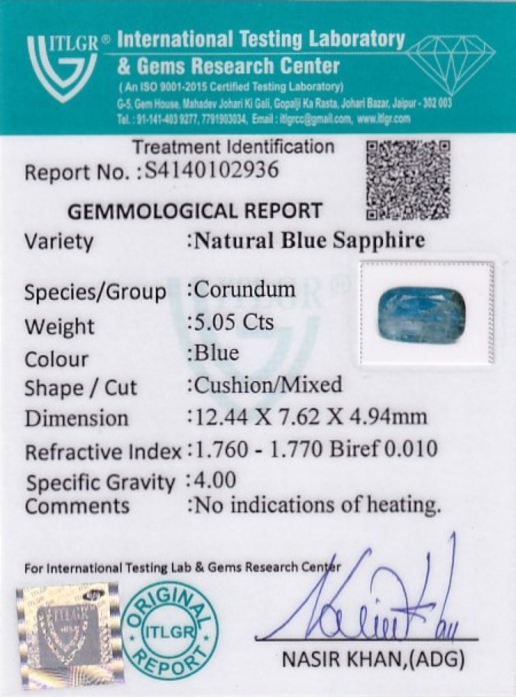 Blue Sapphire - 5.05 Carat