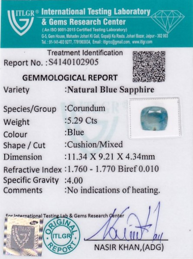 Blue Sapphire - 5.29 Carat
