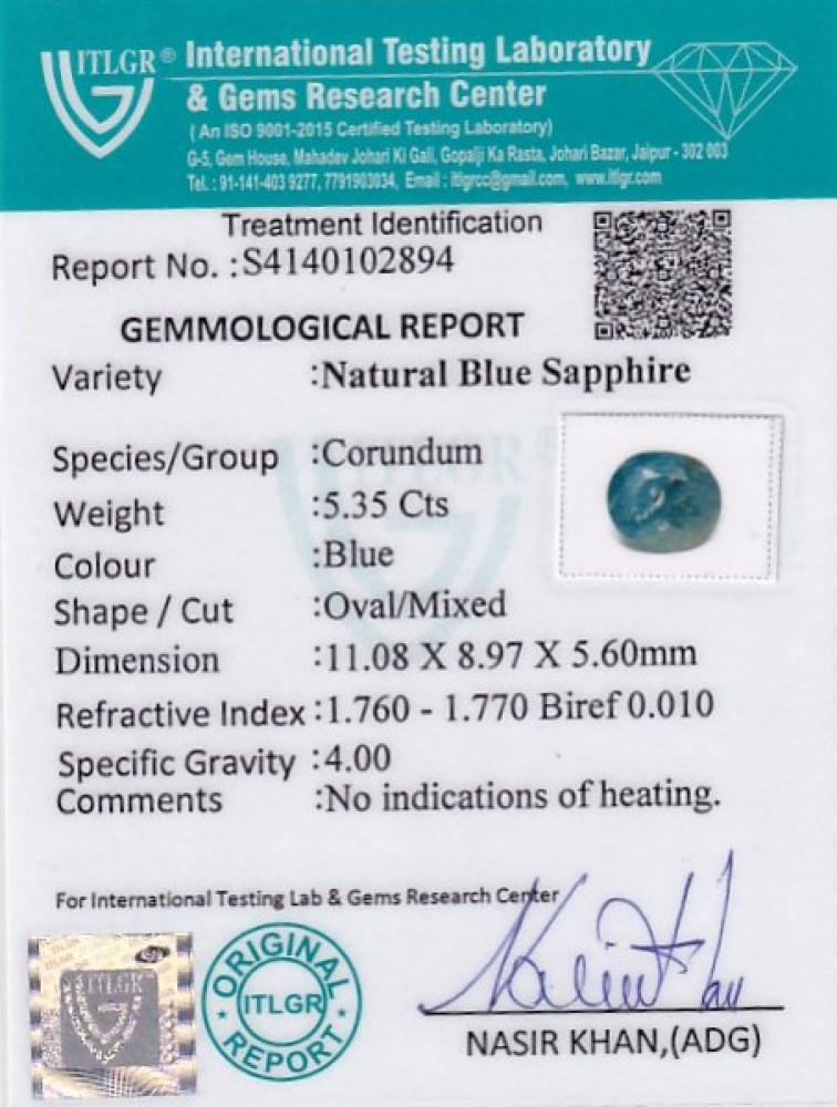 Blue Sapphire - 5.35 Carat