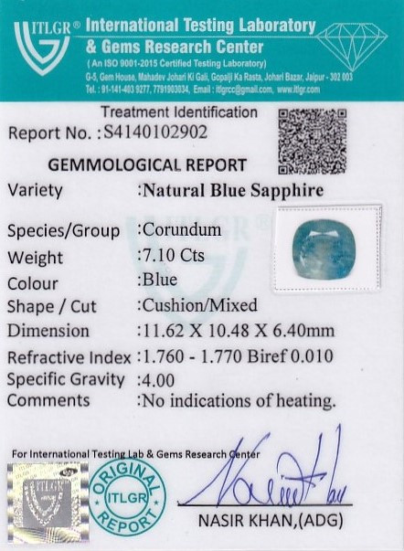 Blue Sapphire - 7.1 Carat