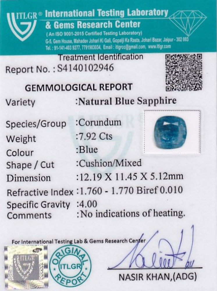 Blue Sapphire - 7.92 Carat