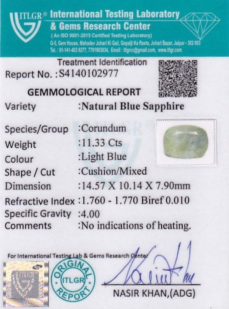 Blue Sapphire - 11.33 Carat