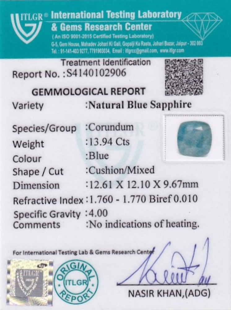 Blue Sapphire - 13.94 Carat