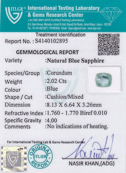 Blue Sapphire - 2.02 Carat