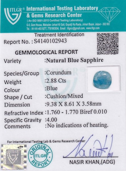 Blue Sapphire - 2.88 Carat