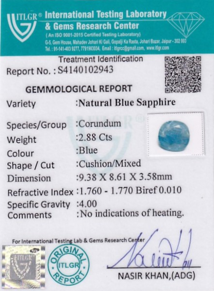 Blue Sapphire  - 2.88 Carat