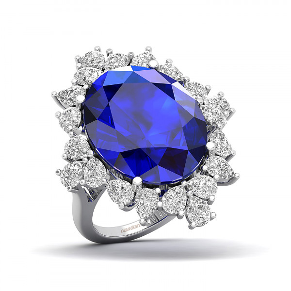 Artistry Art Deco Blue Sapphire Ring