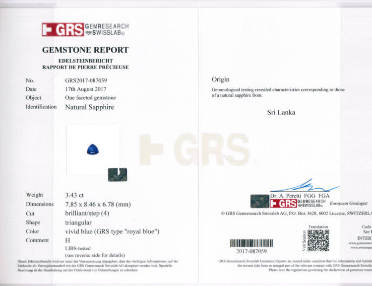 Royal Blue Sapphire - 3.81 Carat