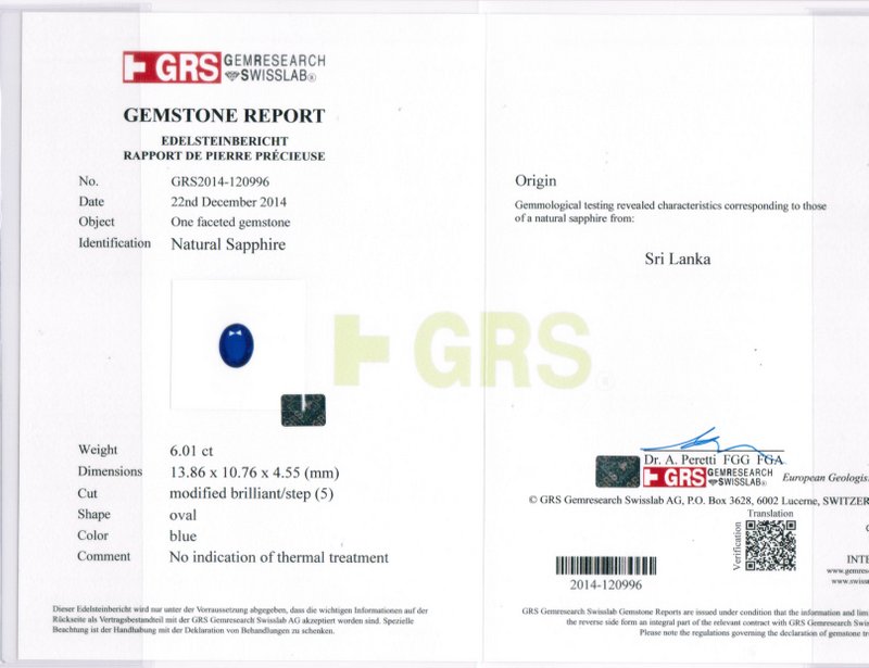 Blue Sapphire - 6.01 Carat