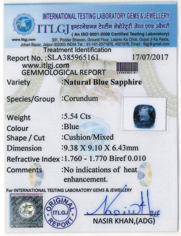 Blue Sapphire - 5.50 Carat