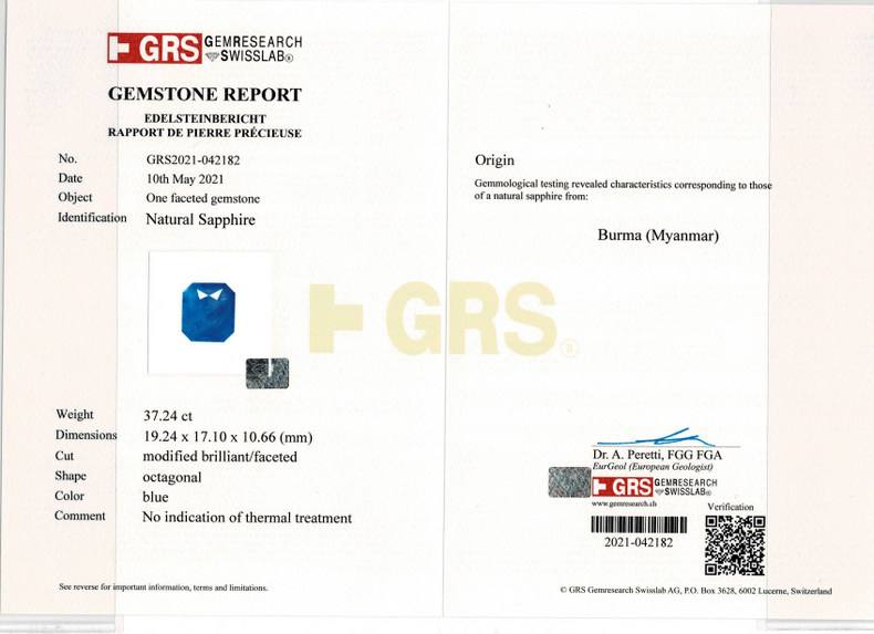 Blue Sapphire - 37.24 Carat