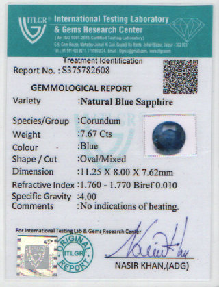 Blue Sapphire - 7.66 Carat