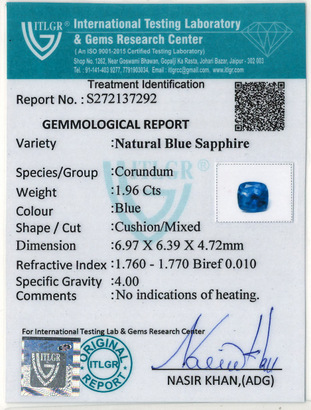 Blue Sapphire - 1.96 Carat