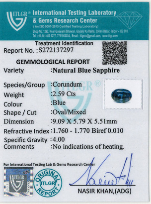 Blue Sapphire - 2.59 Carat