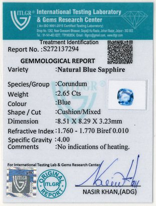 Blue Sapphire - 2.65 Carat